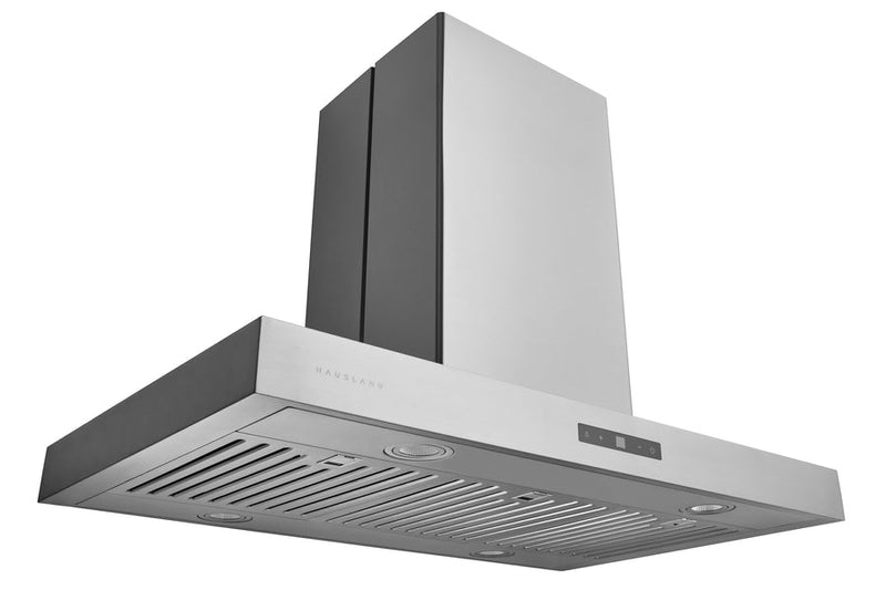 Hauslane | 36 in. Convertible Island Range Hood with Dual Controls, LED, Baffle Filter in Stainless Steel